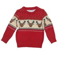 SSX01: Kids Reindeer Knitted Christmas Jumper (2-9 Years)